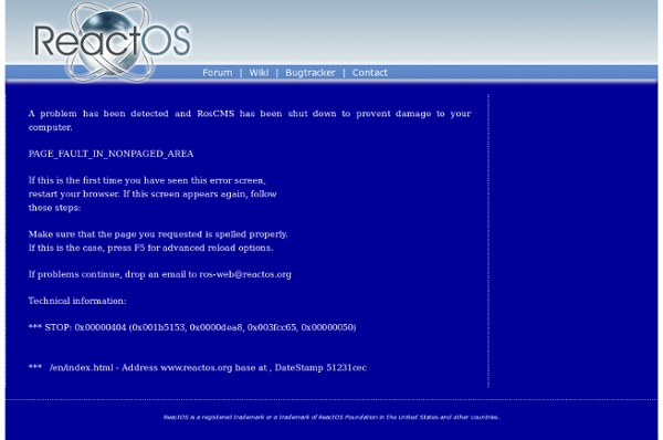 Frontpage - ReactOS Website