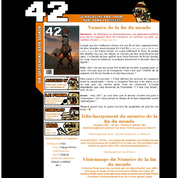 42, Da Ultimate Webzine of Zi Intraweb !