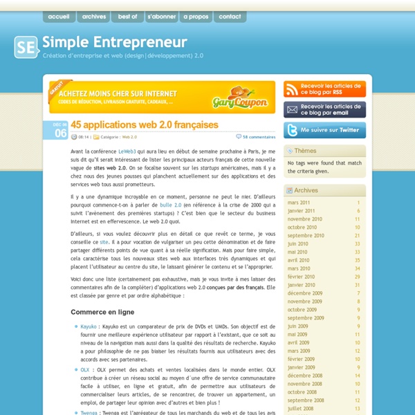 45 applications web 2.0 françaises