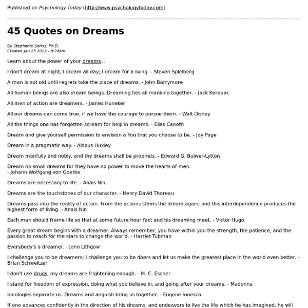 45 Quotes on Dreams