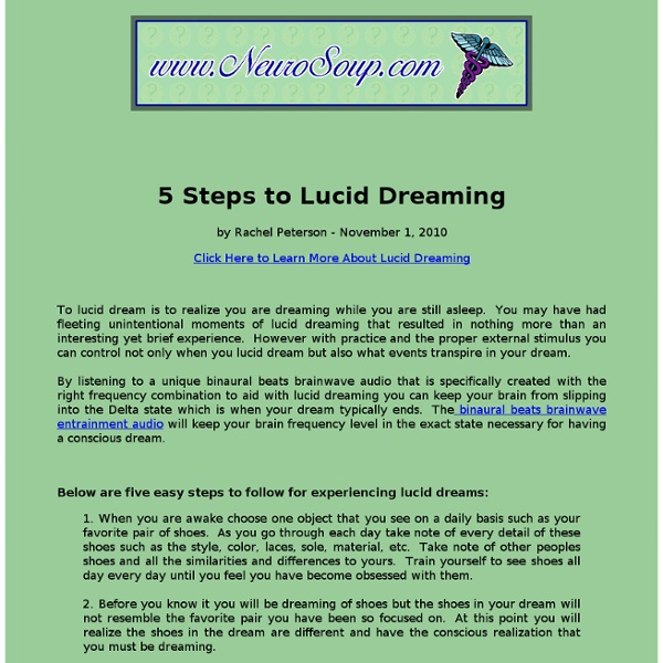 5 Steps to Lucid Dreaming