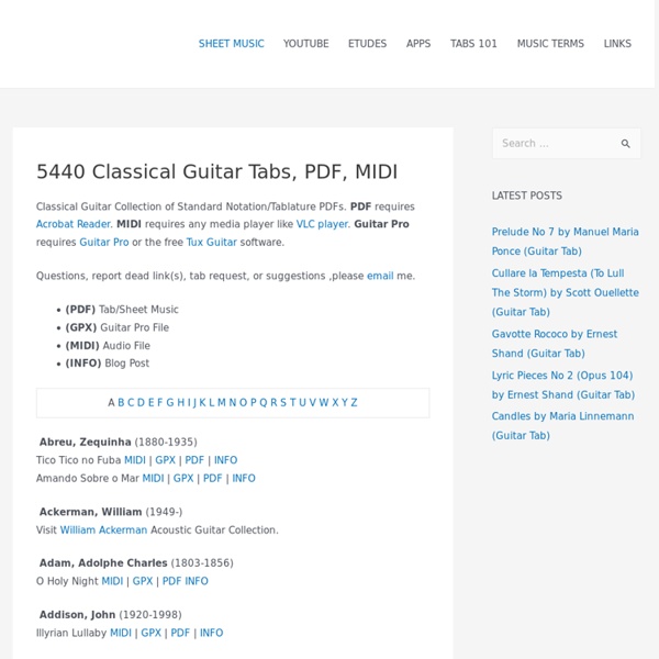 - Classclef: Free Classical Guitar Sheet Music Directory