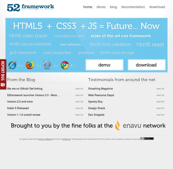 52framework - The framework from the future, HTML5, CSS3, and more!