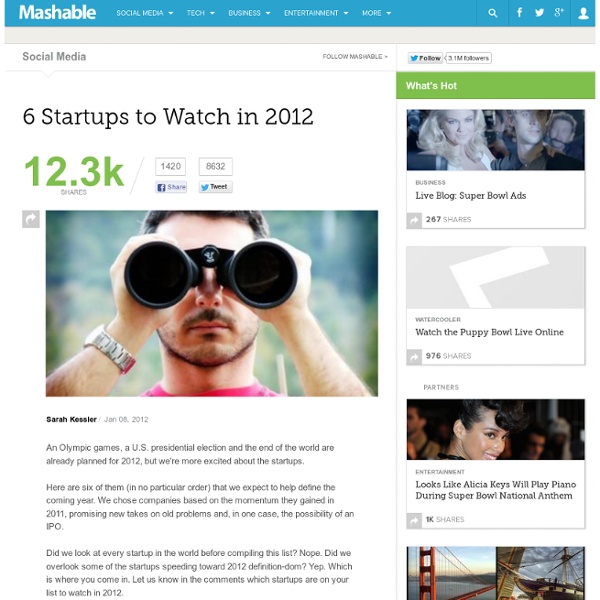 6 Startups to Watch in 2012