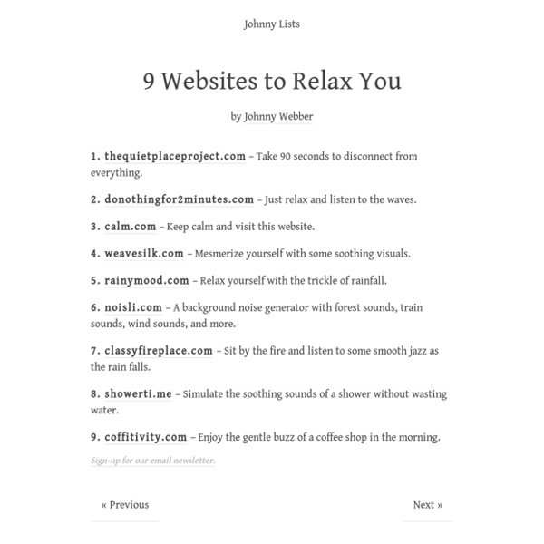 9 Websites to Relax You
