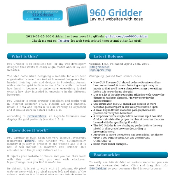 960 Gridder - Lay out websites with ease.