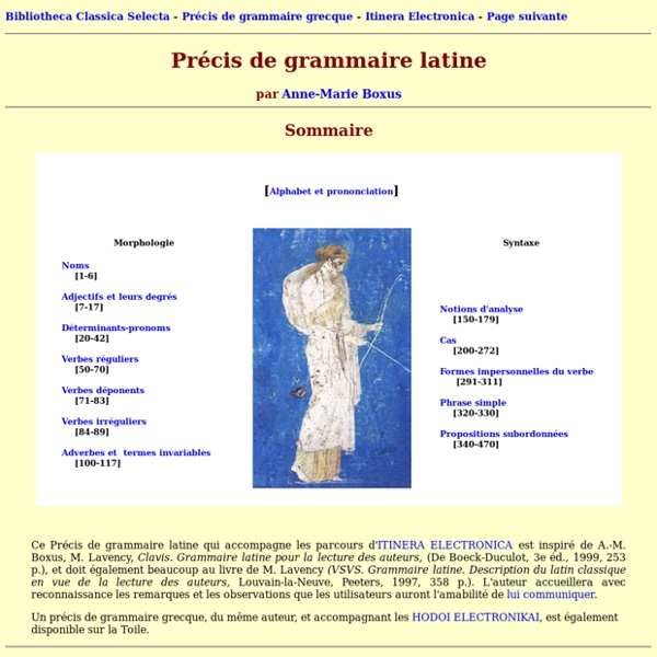 A.-M. BOXUS - Grammaire latine - Plan