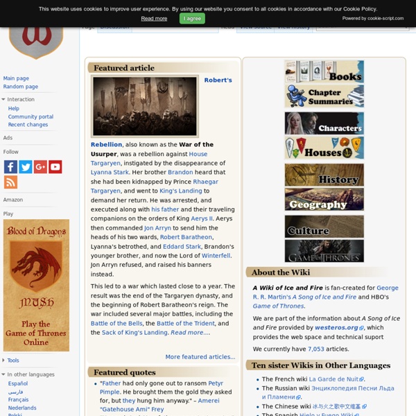 Main Page - A Wiki of Ice and Fire