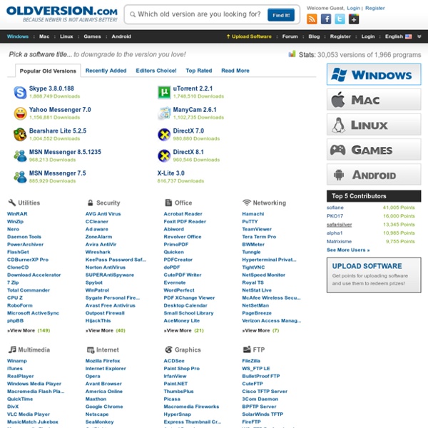 Old versions of Windows, Mac and Linux Software, Apps & Abandonware Games - Download at OldVersion.com