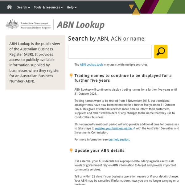 ABN Lookup - Home