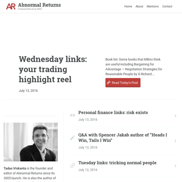 Abnormal Returns Intelligent Investment Links in Real-Time