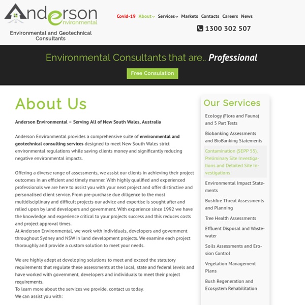 Anderson Environmental – Serving All of New South Wales, Australia