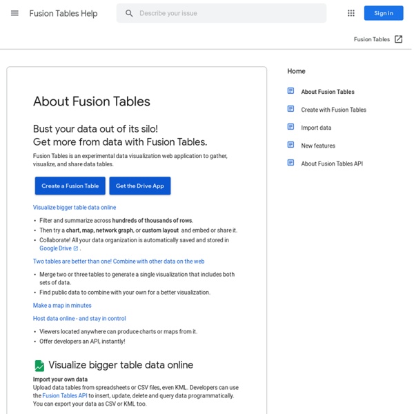 Fusion Tables - Gather, visualize, and share data tables online
