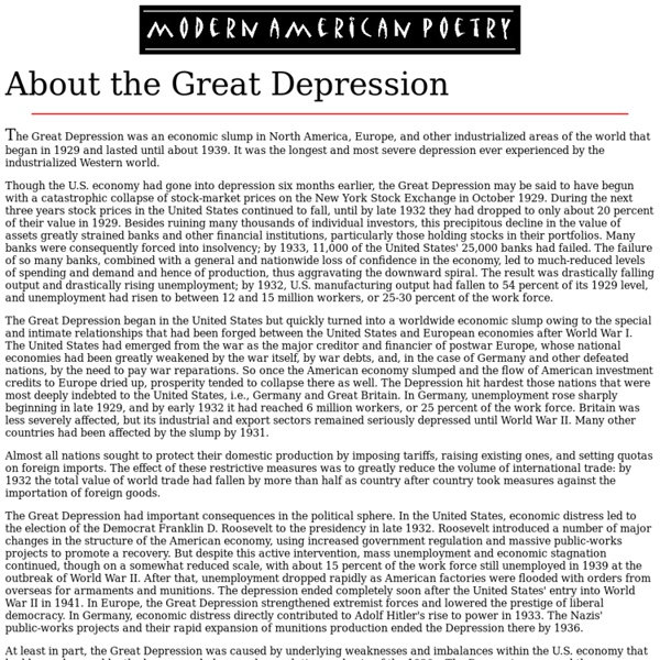 About the Great Depression