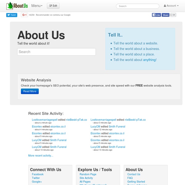 About Us - Tell the world about it!