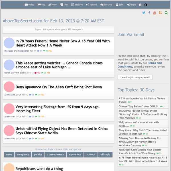 AboveTopSecret.com: Conspiracy Theories, UFOs, Politics, and Man