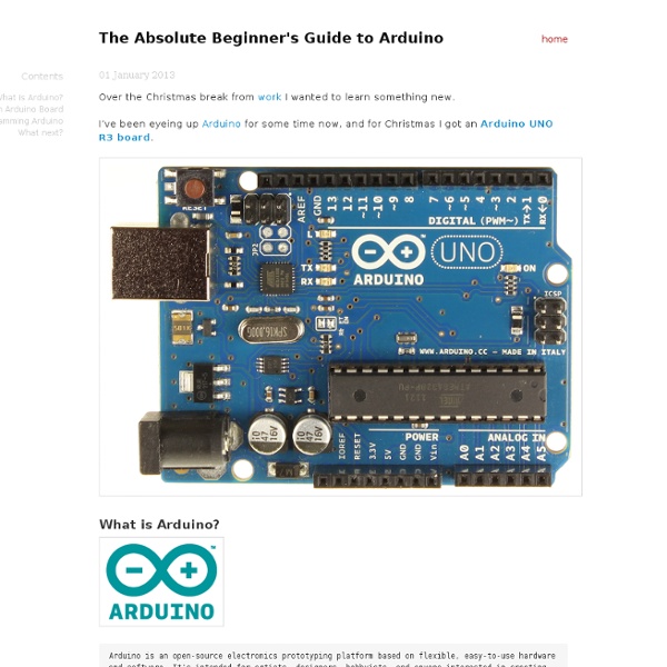 The Absolute Beginner's Guide to Arduino