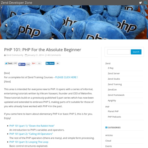 PHP 101: PHP For the Absolute Beginner