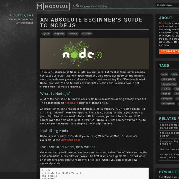 An Absolute Beginner's Guide to Node.js