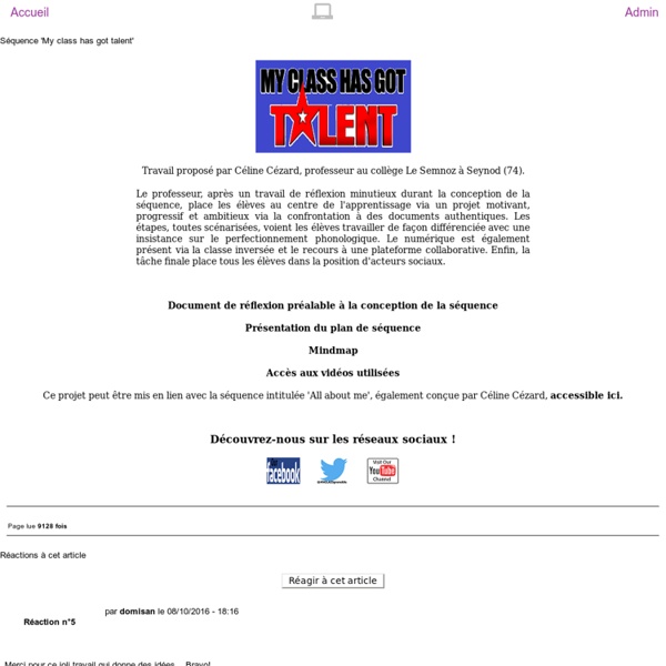 Site d'Anglais de l'Académie de Grenoble - Séquence 'My class has got talent'