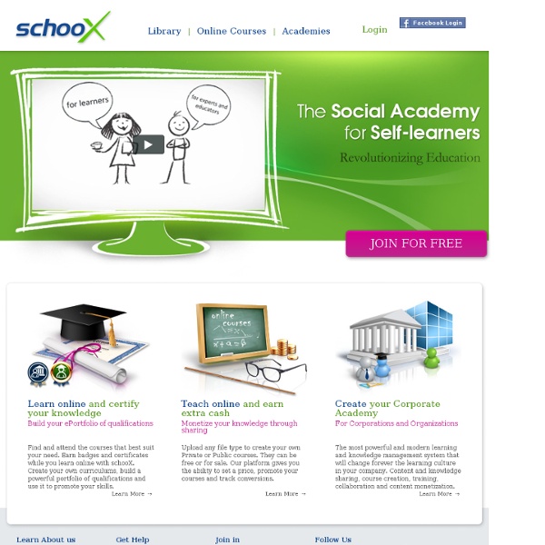 SchooX - The Academy for Self Learners - Online Courses and Certificates