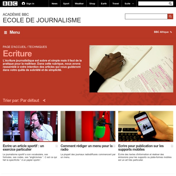 BBC Academy - Page d'accueil - Ecriture