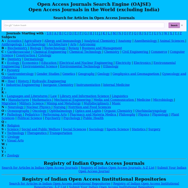 Open Access Journals Search Engine (OAJSE)