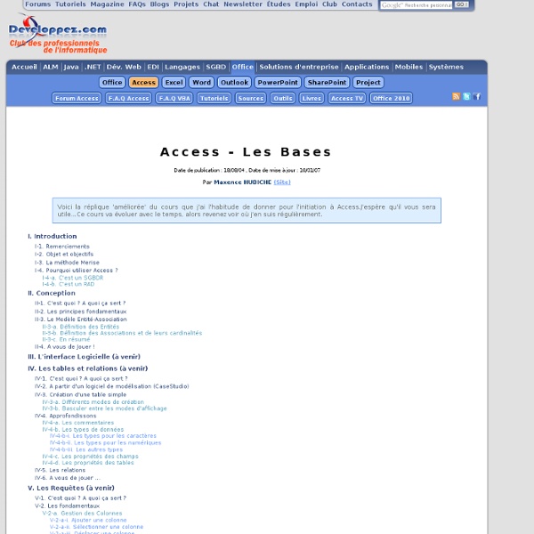 Access - Les Bases