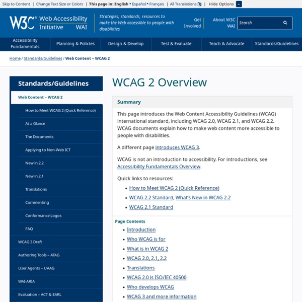 Web Content Accessibility Guidelines (WCAG) Overview