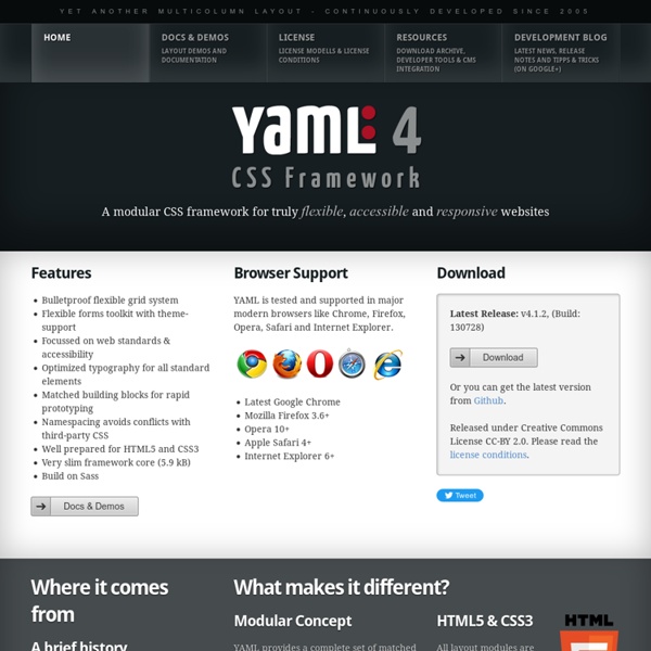 YAML CSS Framework — for truly flexible, accessible and responsive websites