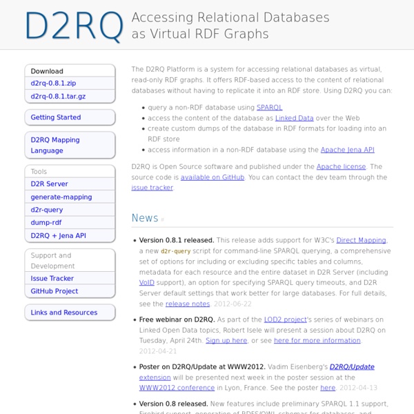 The D2RQ Platform – Accessing Relational Databases as Virtual RDF Graphs