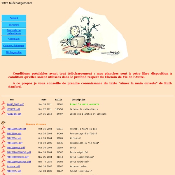 Radiesthésie Géobiologie et Accompagnement - Téléchargements