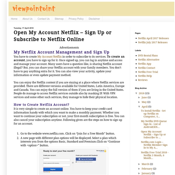 Open My Account Netflix – Sign Up or Subscribe to Netflix Online