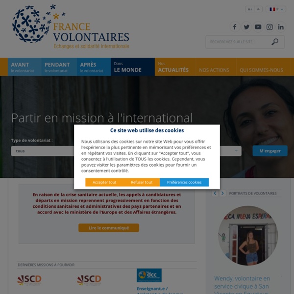 France Volontaires, association des volontaires du progrès : volontariats internationaux d'échange et de solidarité