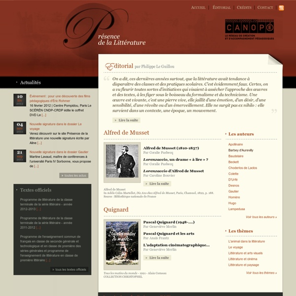 RUB. SITE + RSS Canopé : Présence de la littérature