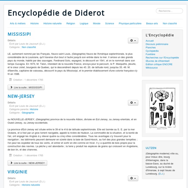 Encyclopédie de Diderot - Accueil
