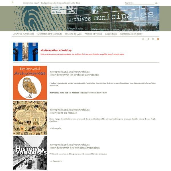 Les activités en ligne des Archives de Lyon