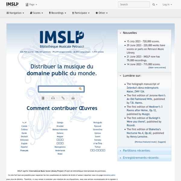 IMSLP - Téléchargements de partitions