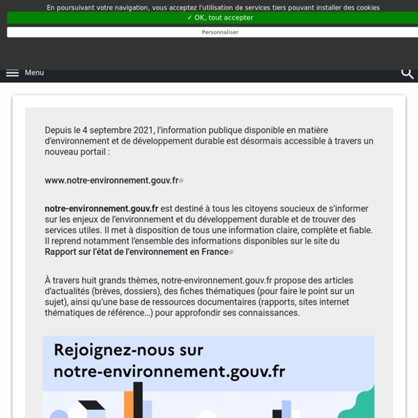 Rapport sur l’état de l’environnement en France - Édition 2019 - L'environnement en France