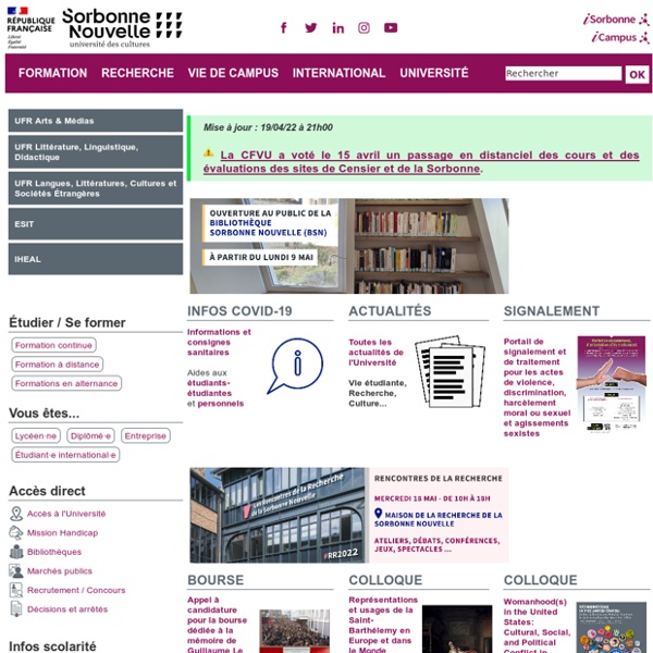 Université Sorbonne Nouvelle - Paris 3 - Accueil