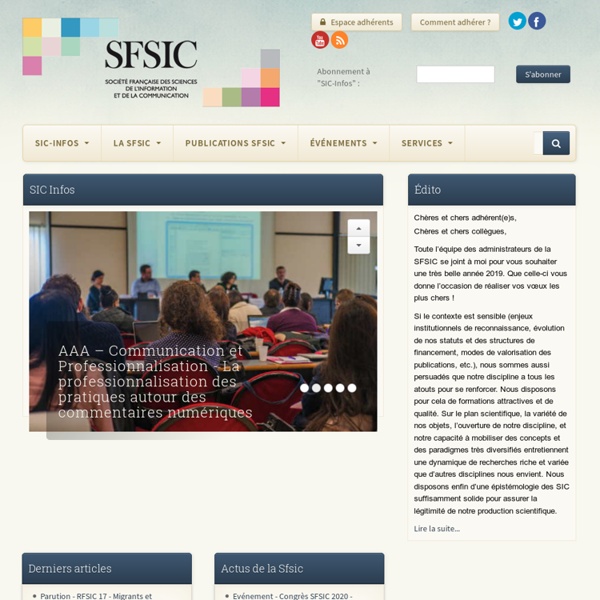 SFSIC : Société Française des Sciences de l'Information et de la Communication