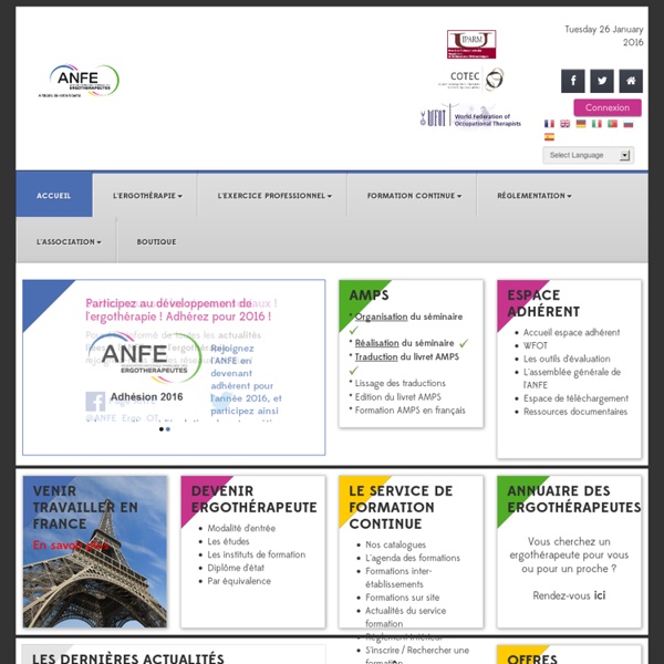 ANFE - Le site officiel de l'Ergothérapie et des Ergothérapeutes