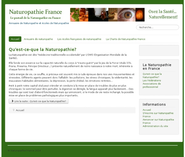 Bienvenu(e) sur Naturopathie France