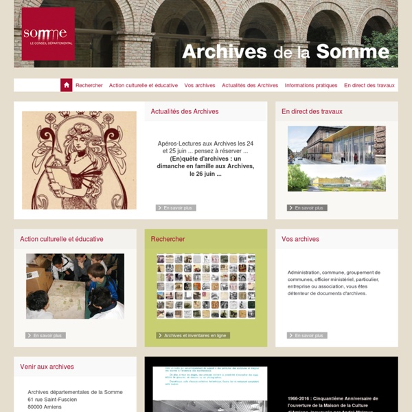 Portail de recherche - Archives départementales de la Somme - accueil