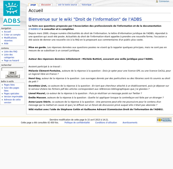 Droit de l'information - Wiki de l'ADBS