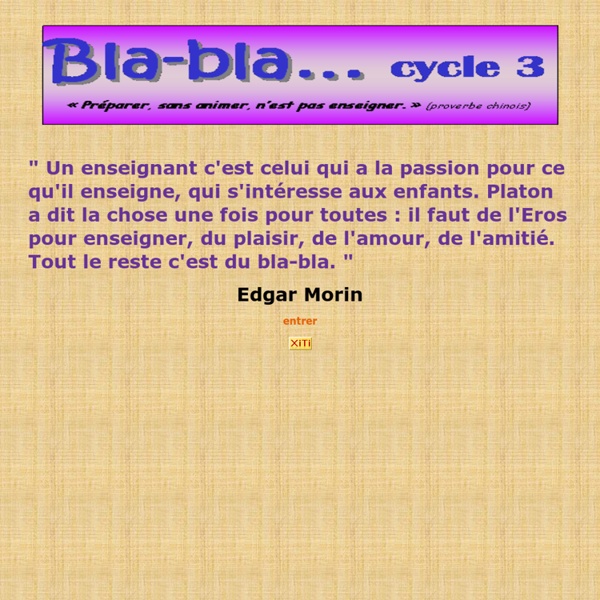 Accueil : bla-bla cycle 3