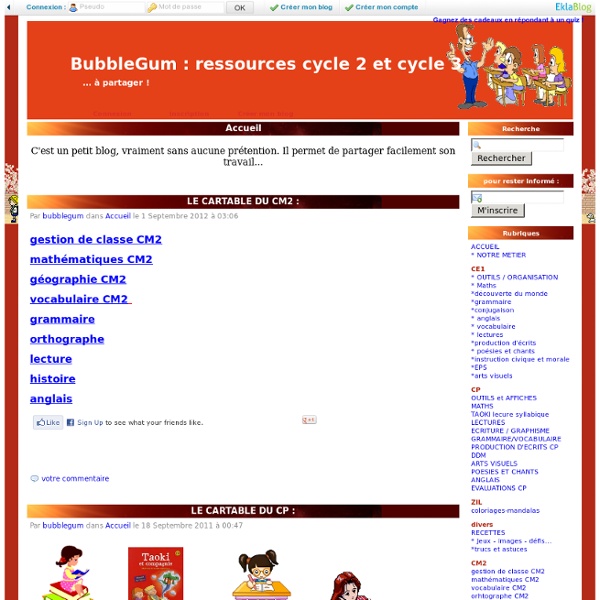 Accueil - BubbleGum : ressources CP et CE1