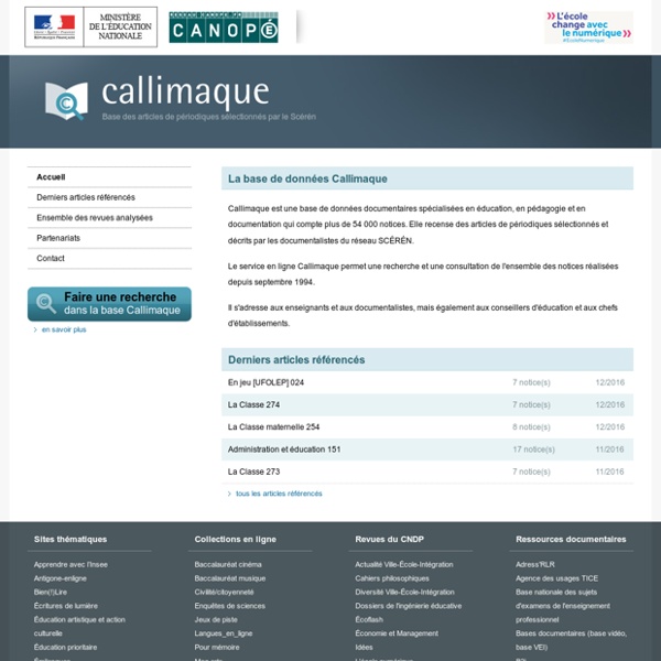 Accueil - Callimaque - Réseau Canopé