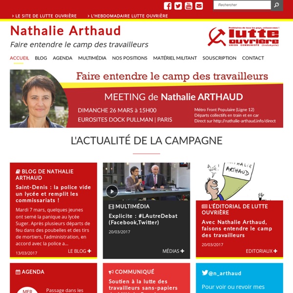 Le site de campagne de Nathalie Arthaud