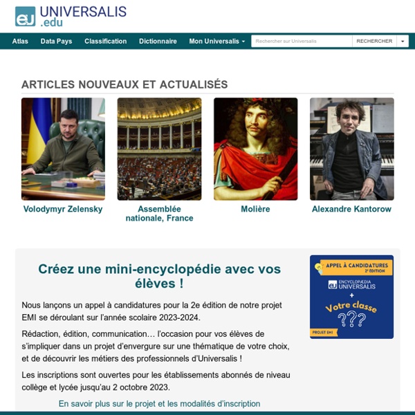 UNIVERSALIS.edu - Ressource documentaire pour l'enseignement